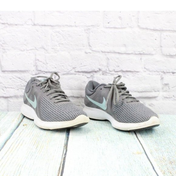 Nike Gray Mesh Lace Up Low Top Sneaker Running Shoes Size 8 - Picture 3 of 9